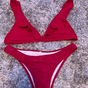 Burgundy swimsuit